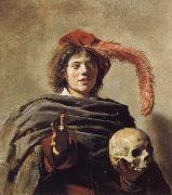 Frans Hals Young Man Holding a Skull Spain oil painting artist